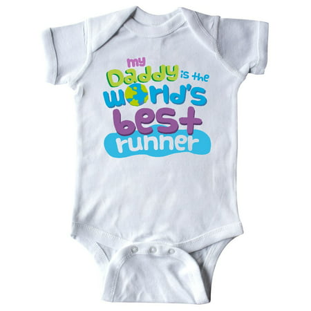 Inktastic My Daddy is the Worlds Best Runner Infant