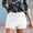 White, variant on IDALL Jean Shorts Shorts for Women New Spring And Summer European And American Ripped Elastic Denim Women's High Waist Shorts Stretchy Jeans High Waisted Shorts Women White XL