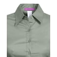thumbnail image 4 of J. METHOD Women's Button Down Shirt 3/4 Sleeve Roll Up Stretch Collar Office Work Formal Casual Basic Blouse Top, 4 of 5