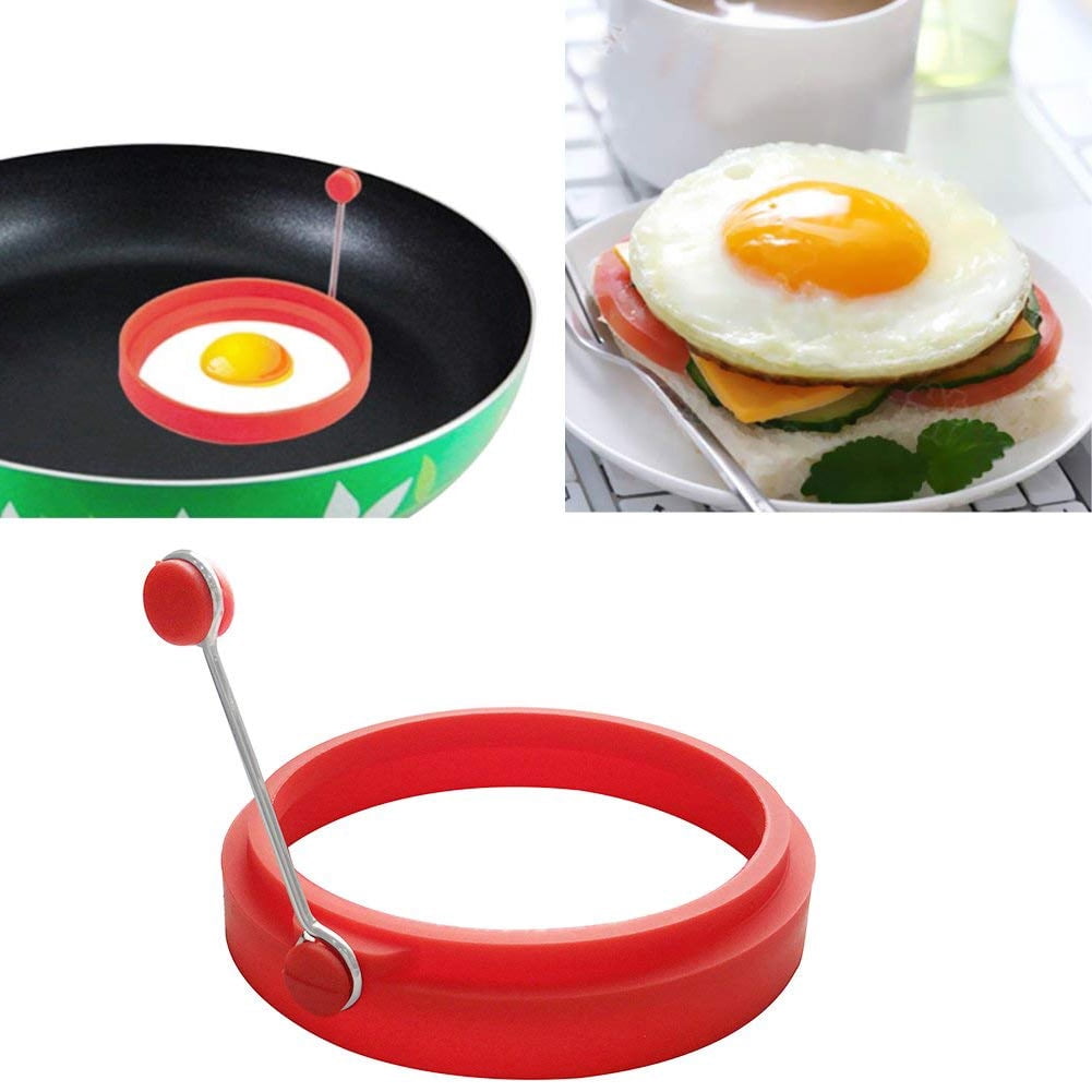 Lot De 4 Moules à œufs Ronds En Silicone - Pour œufs Au Plat Parfaits, Crêpes, Cookies - Antiadhésif, Lavable - 7