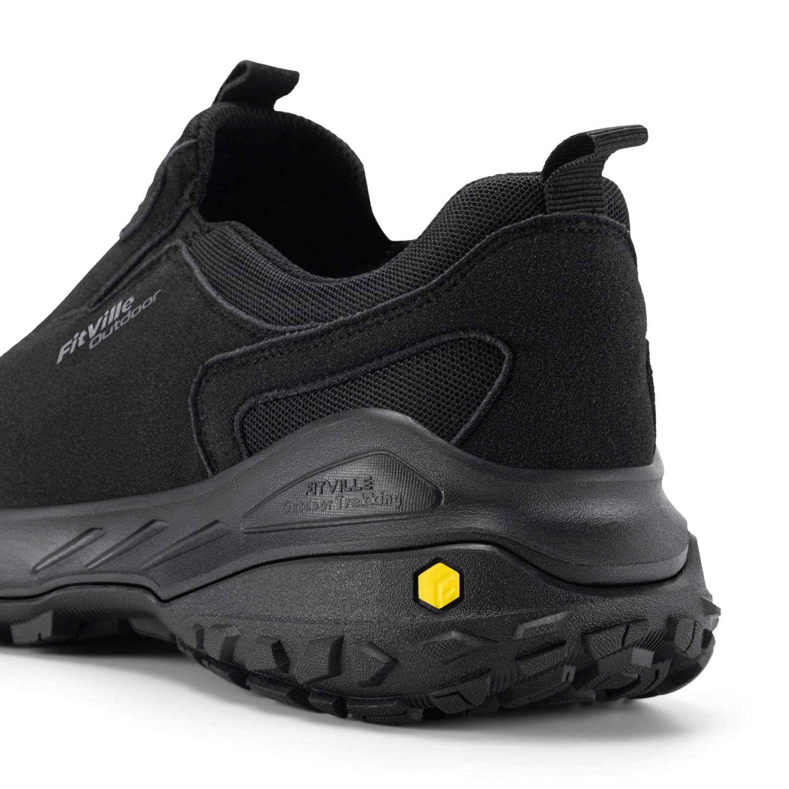 FitVille Wide Mens Slip on Hiking Shoes Trekking Loafer with Arch Support
