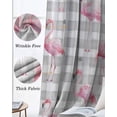 thumbnail image 6 of Pink Flamingo Blackout Curtains for Bedroom, Thermal Insulated Window Treatment, Summer Tropical Animals Grey Plaid Grommet Top Blackout Draperies and Drapes for Basement 27.5"x39" 2 Panels, 6 of 8