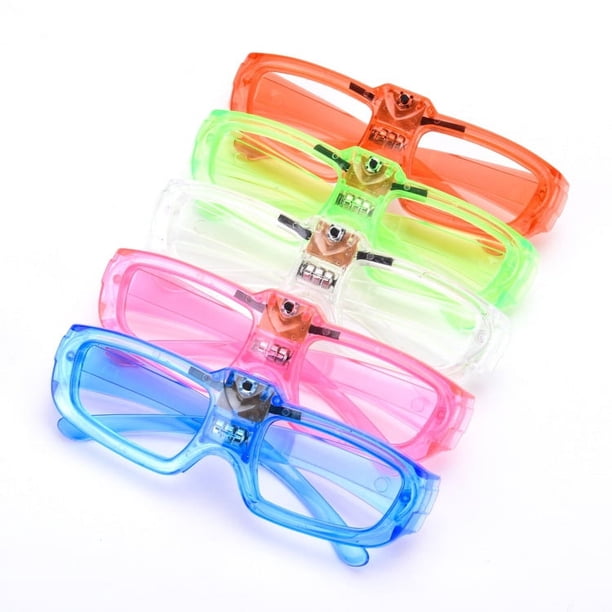 Juguetes con luz LED, gafas LED, juguetes con luz, juguetes de regalo de cumpleaños que brillan en la oscuridad, fiesta de cumpleaños 5 piezas (sin marco)