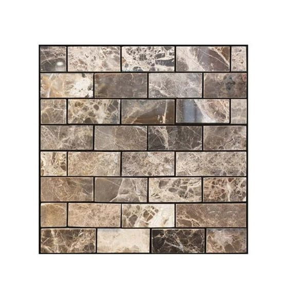 Bathroom Wall Decor Stickers Self-Adhesive Gel Crystal Tile Stickers for Kitchen or Bathroom 30 cm x 30 cm Set of 5