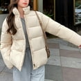 thumbnail image 6 of Tdoqot Womens Puffer Jacket Casual Long Sleeve with Hood Zip up Winter Coats White, 6 of 8