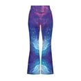 thumbnail image 5 of DISNIMO Purple Axolotl Flare Leggings for Girls Crossover High Waisted Kids Bell Bottom Pants with Pockets for Yoga Dance Girls Polyester Dance Yoga Pants Size 11-12, 5 of 7