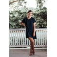 thumbnail image 6 of Womens Dresses Solid Color Casual Round Neck Pullover Short Sleeve T-Shirt Dress Fashion Pleated Skirt, 6 of 6