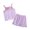 Purple, variant on snilers Girls 2 Piece Outfits Summer Cute Sleeveless Cami Tank Tops and Shorts Vacation Beach Summer Clothing Sets Trendy Activewear Size 1-5 Years