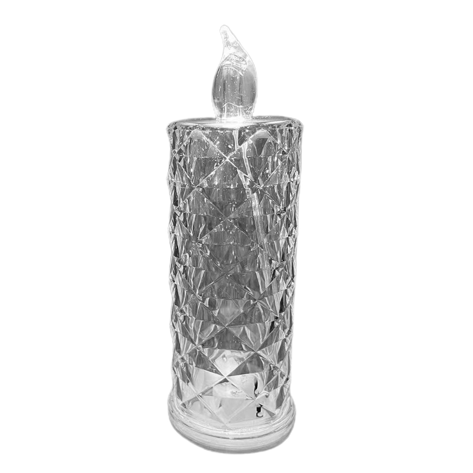 Mightlink Faux Crystal LED Candles Light Flameless Night Light Rose Pattern Projection Candle