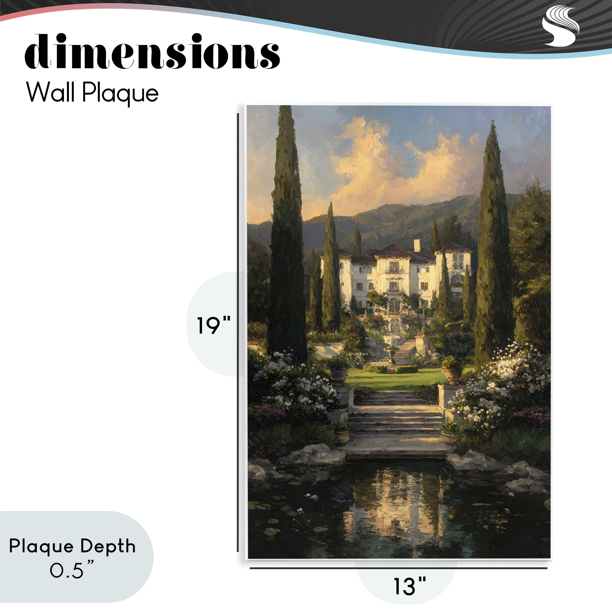 Stupell Industries Victorian Mansion at Sunset Wall Plaque Art, design by Petal Prints Design