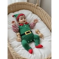 thumbnail image 4 of BemeyourBBs 2Pcs Christmas Outfits Newborn Baby Romper for Boy Long Sleeve Jumpsuit Hat, 4 of 9