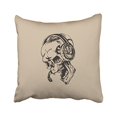 thumbnail image 1 of RYLABLUE Vintage Abstract Skull With Headphone Pattern Halloween Hand Painted Polyester 18 x 18 Inch Square Throw Pillow Covers With Hidden Zipper Home Sofa Cushion Decorative Pillowcases, 1 of 1