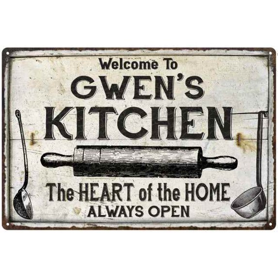 GWEN'S Kitchen Farmhouse Sign 8 x 12 Matte Finish Metal 108120033454