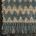 thumbnail image 4 of HomeRoots 486819 5 x 8 ft. Chevron Hand Woven Stain Resistant Rectangle Area Rug with Fringe, Teal, 4 of 5
