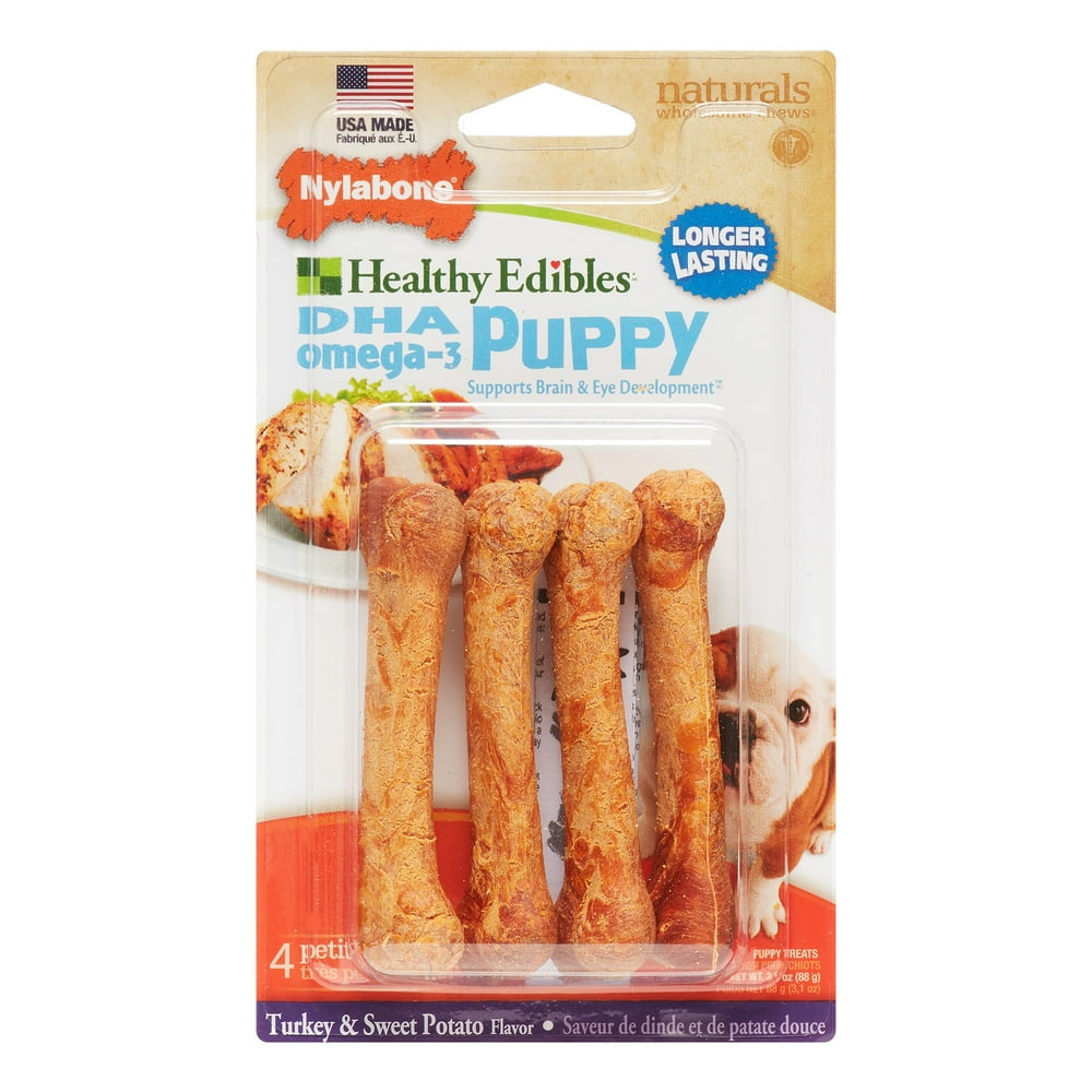 Nylabone Healthy Edibles Chews Petite Sweet Potato & Turkey Puppy Dog