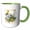 Green/White, variant on 3drose, New Jersey Territory Bird the Eastern Goldfinch, 11oz Two-tone Red Mug