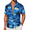 G - Green Blue & Sunset Palm Tree, variant on Beach Button Up Shirts for Men Hawaiian Flower Short Sleeve Shirts Tropical Beach Shirts