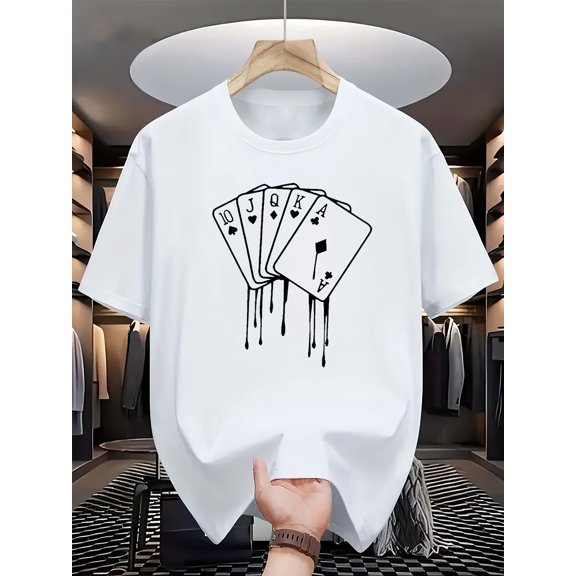 Men's Novelty Graphic Tees Shirt Boys Cotton Oversized T-Shirt Short Sleeve Vintage Y2k Streetwear Casual Tee Top White D 3XL
