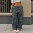 thumbnail image 2 of Pantalones de chándal holgados para mujer, ropa de gran tamaño con cordón, cintura baja, paracaídas, Jogger, pantalones Cargo, trajes de calle, Y2K, 2 of 4