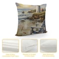 thumbnail image 4 of Chilfamy Ocean Beach Scenery Throw Pillow Cover Nautical Lighthouse Sandbeach Decorative Pillow Case Home Decor Square Pillowcase 18x18in, 4 of 5