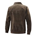 thumbnail image 3 of Yiliang Mens Suede Leather Jacket Zip Up Water Proof Coat Warm Insulated Fall and Winter Season Clothes,Brown,M, 3 of 3