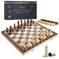 thumbnail image 1 of Juego de ajedrez magnético de madera de 38 cm, plegable con almacenamiento para adultos, 1 of 7
