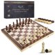 thumbnail image 1 of Juego de ajedrez magnético de madera de 38 cm, plegable con almacenamiento para adultos, 1 of 7