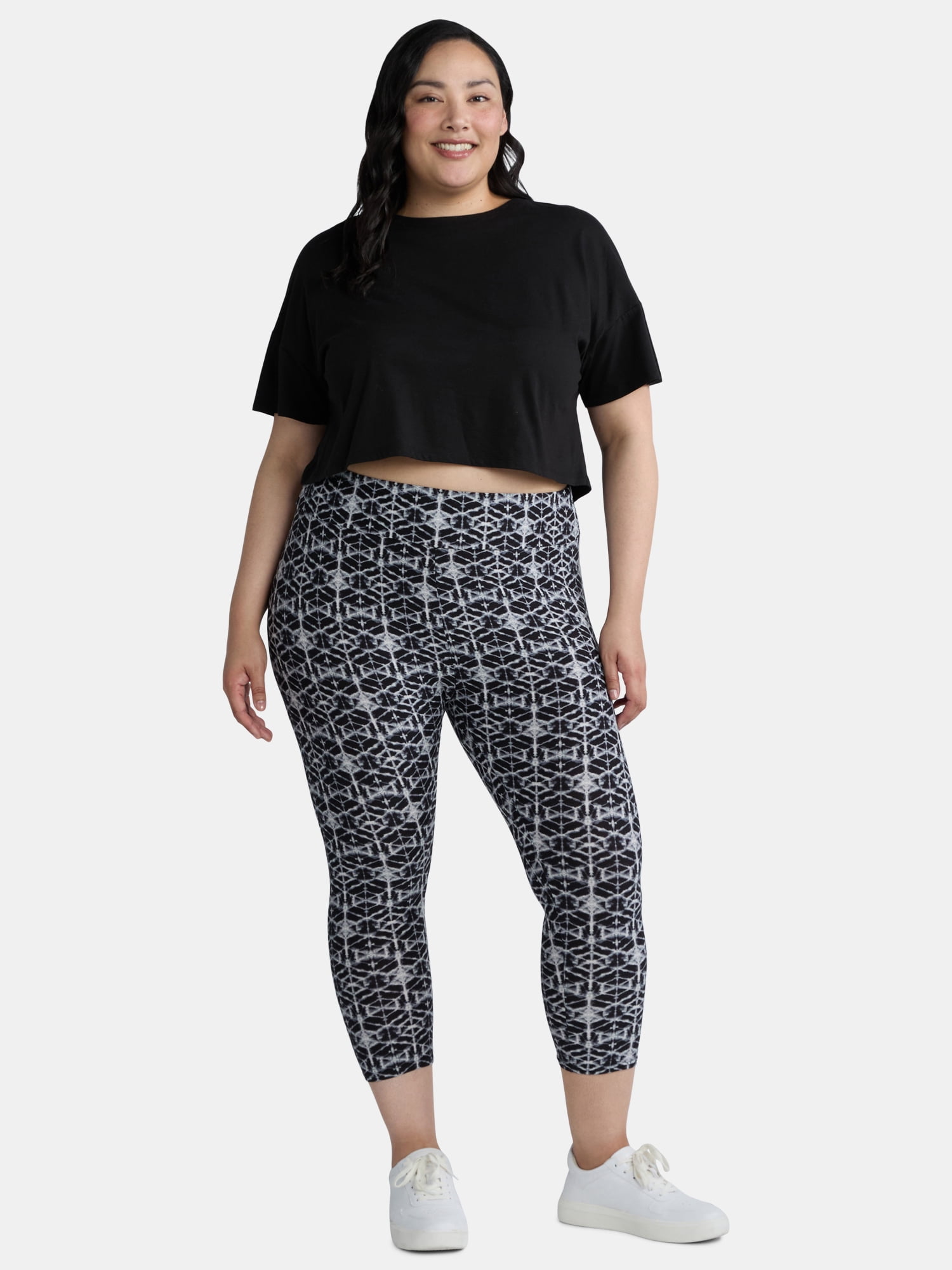 Terra & Sky's Women's Plus Capri Leggings, 2-Pack