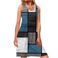 thumbnail image 2 of SMihono Robe d'Été Grande Taille pour Femmes 2023 Été Mode Bord de Mer Décontractée Imprimée Sans Manches à Col Rond, 2 of 6