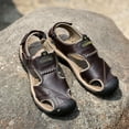 thumbnail image 4 of Lopsie Men's Outdoor Hiking Sandals Beach Sandals Leather Closed Toe Fisherman Sandal For Men, 4 of 7