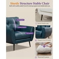 thumbnail image 5 of LAZZO Tufted Leather Accent Chair, Mid-Century Modern Upholstered Armchair for Living Room and Bedroom, Blue, 5 of 8