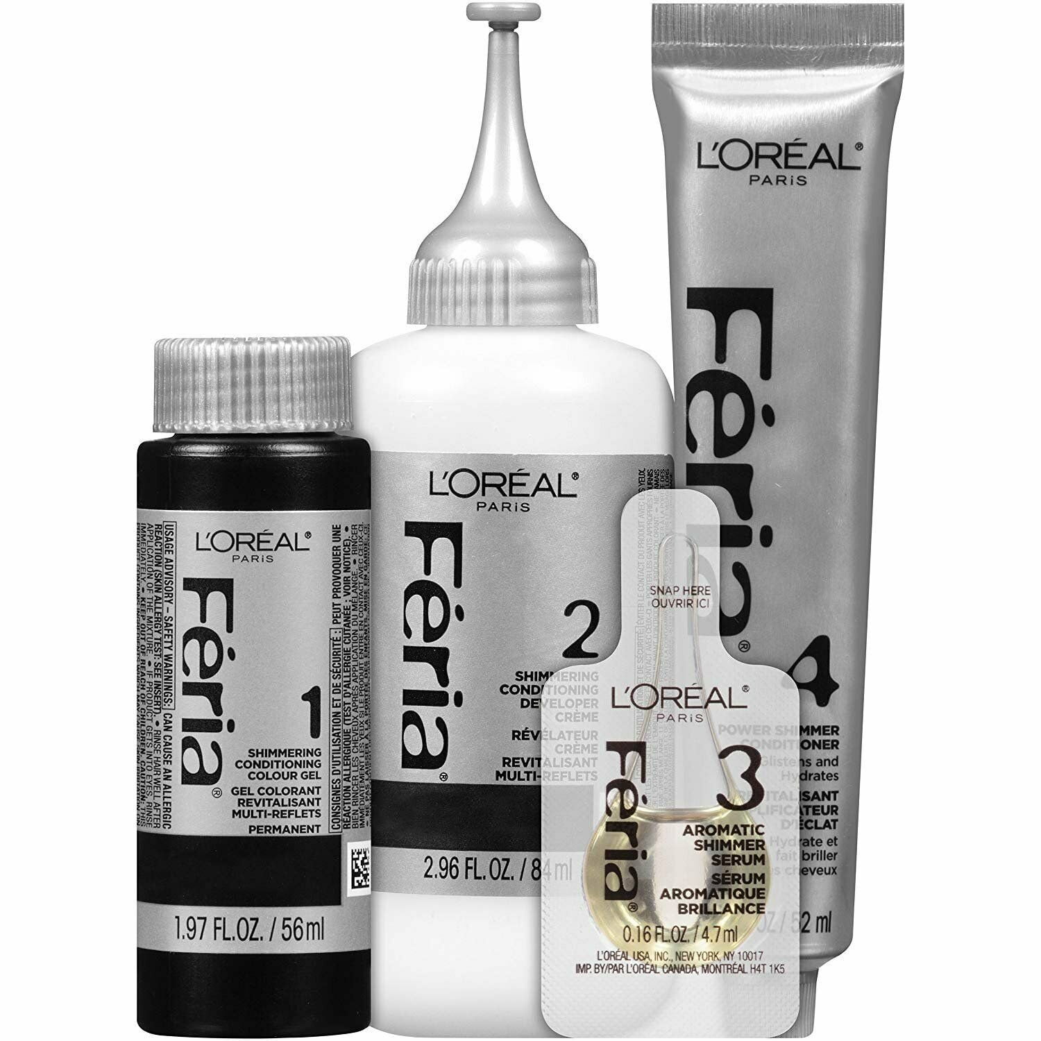 L'Oreal Feria Permanent Hair Colour, Cool, B61 Hi-Lift Brown 1 ea (Pack of 3)