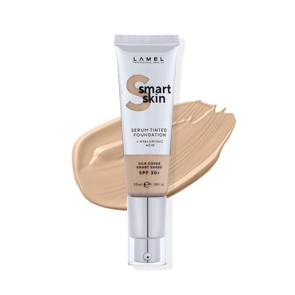 LAMEL Smartskin Serum Tinted Foundation - Hydrating & Nourishing, Hypoallergenic & Skin-Caring Foundation - Anti-Aging Formula with Hyaluronic Acid - Shade 402 for Fair Skin - 1.18 fl.oz