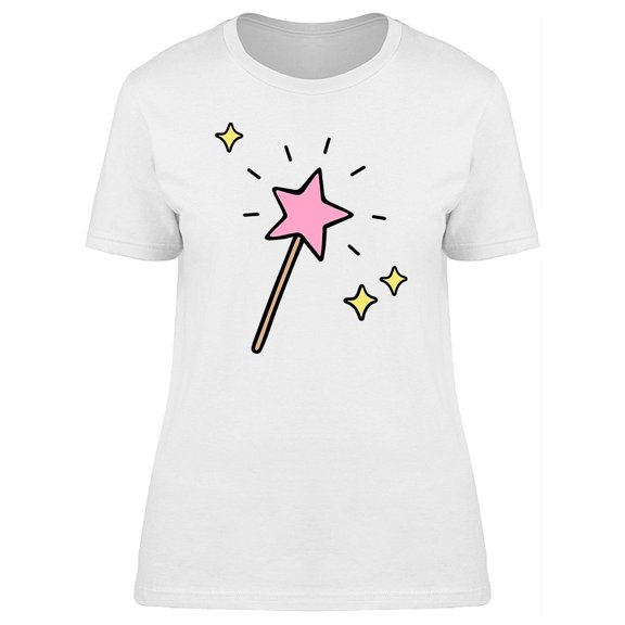 Pink Star Shaped Magic Wand T-Shirt Women -Image by Shutterstock, Female XX-Large