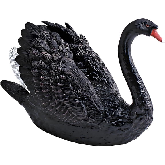 Miniature Resin Swan Figurine – Black and White Swan Statue for Fairy Garden, Plant Pot, Cake Topper, Home & Desk Decoration, DIY Craft, Yard, Patio, Birthday Gift