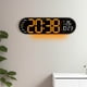 thumbnail image 5 of Gran reloj digital de pared, pantalla LED electrónica con fecha, día, temperatura y humedad, luz nocturna moderna con cambio de color y mando a distancia, 42 x 15 x 4 cm para salón, 5 of 5
