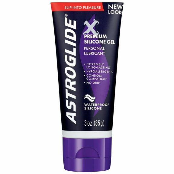Astroglide Diamond Waterproof Silicone Gel Personal Lubricant, 3 oz, 3-Pack