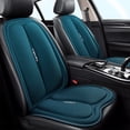 thumbnail image 2 of Fundas universales para asientos de coche, delanteras y traseras, color azul, transpirables, impermeables, juego completo de alfombrillas de seda de hielo para coche, protector verde, 2 of 5