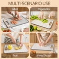 thumbnail image 5 of Vaparinckl Cutting Board for Kitchen, Double-Sided Cutting Board with Knife Sharpener, Stainless Steel Chopping Boards with Juice Groove, Non-Slip Feet, Dishwasher Safe, 5 of 7