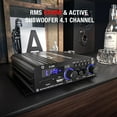 thumbnail image 3 of S-299 4.1CH Bluetooth Power Amplifier with Active Subwoofer Output (NOT Passive Subwoofer), Max 800W RMS 40Wx4 Subwoofer Amplifier Hi-Fi Integrated Mini Speaker Amp Audio Sub Bass Amp, 3 of 5