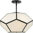 thumbnail image 4 of Progress Lighting Latham 3-Light Semi-Flush Mount, Matte Black, White Art Glass, 4 of 13