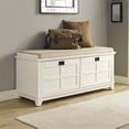 thumbnail image 2 of Crosley Adler Dual Drop Door Storage Entryway Bench in White, 2 of 11