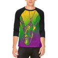 thumbnail image 1 of Mardi Gras Cajun Crawfish Mens Raglan T Shirt, 1 of 1