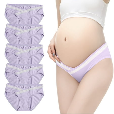 

Beppter Women s Lace Low Waist Abdomen Support Seamless V-shaped Maternity Underwear