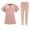 Pink, variant on SAATLERI Medical Scrubs for Women Men Cozy Fit Scrub Set with Top Pants Nurse Uniforms Workwear