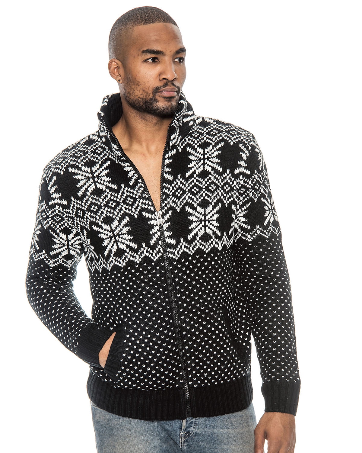 TR Men's Winter Knit Sweater with Comfort Lining by 9 Crowns Essential ...