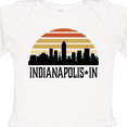 thumbnail image 4 of Inktastic Indianapolis Indiana Skyline Retro Boys or Girls Long Sleeve Baby Bodysuit, 4 of 5