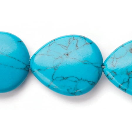 - Puffed Teardrop - Shaped Man Made Turquoise Beads Semi Precious Gemstones Size: 30x25mm Crystal Energy Stone Healing Power for Jewelry Making