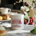 thumbnail image 2 of Merry Christmas Cute Pink Coffee Mugs, Christmas Tree Winter Ceramic Coffee Mug, Christmas Holiday Drinking Party Mugs for Coffee Tea Hot Coco Lattes, 11oz Ceramic Cup White, 2 of 6