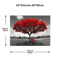 thumbnail image 3 of 1pc Tree Landscape Wall Art Canvas Lake Moon Painting Red And Black Scenery Picture, Modern Nature Artwork For Living Room Bedroom Bathroom Home Office Wall, No Frame 12x16inch 16x24inch, 3 of 4